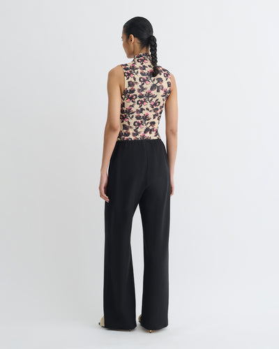 Annyka - Printed Mesh Jersey Top - Tapestry Floral