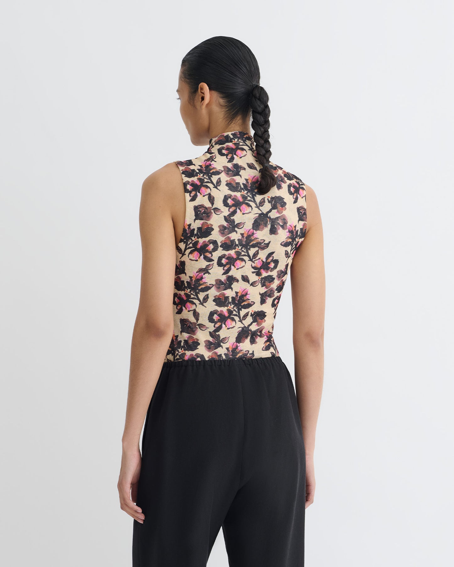 Annyka - Printed Mesh Jersey Top - Tapestry Floral