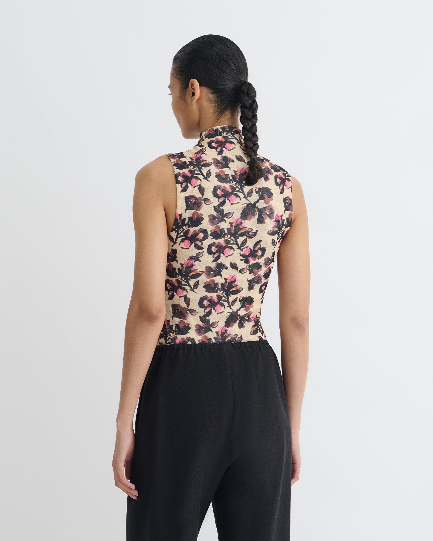 Annyka - Printed Mesh Jersey Top - Tapestry Floral