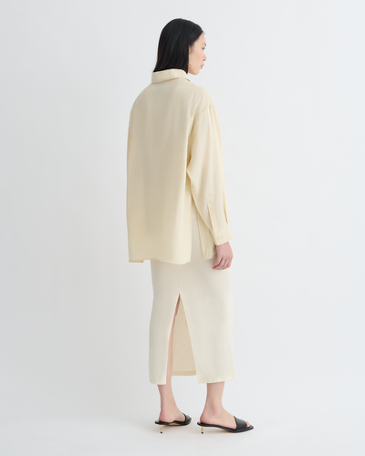 Linka - Glass Poplin Shirt - Oat