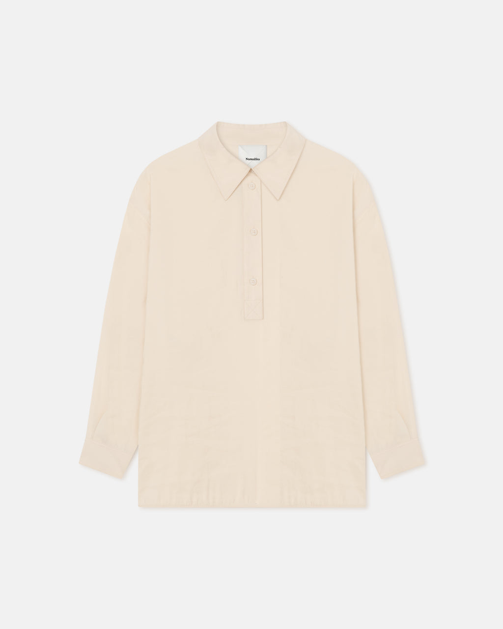Linka - Glass Poplin Shirt - Oat