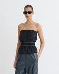 Rosey - Glass Poplin Bandeau Top - Black