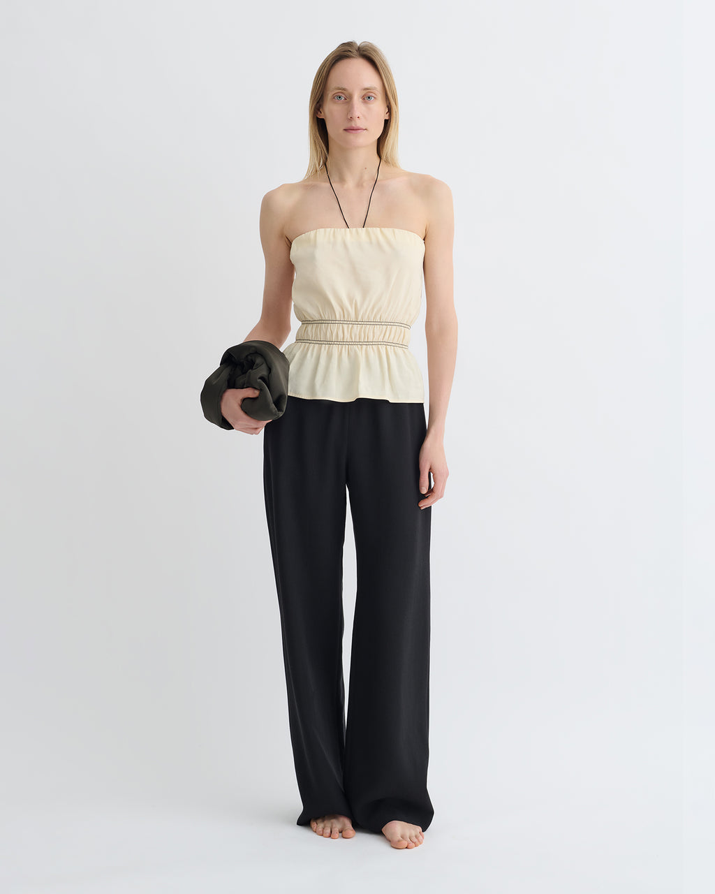 Rosey - Glass Poplin Bandeau Top - Oat