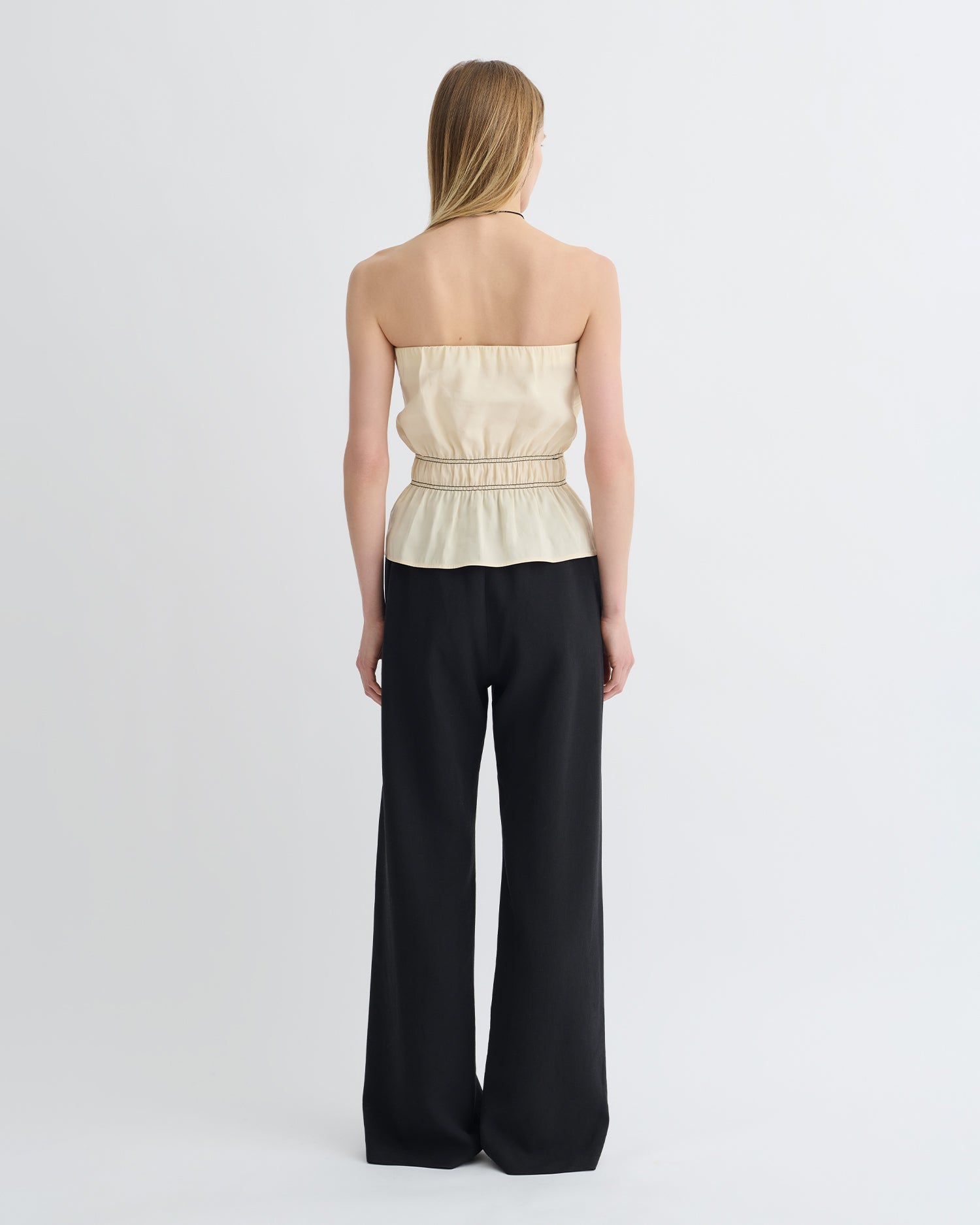 Rosey - Glass Poplin Bandeau Top - Oat