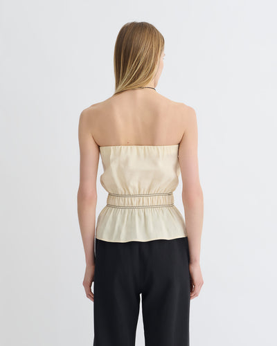 Rosey - Glass Poplin Bandeau Top - Oat