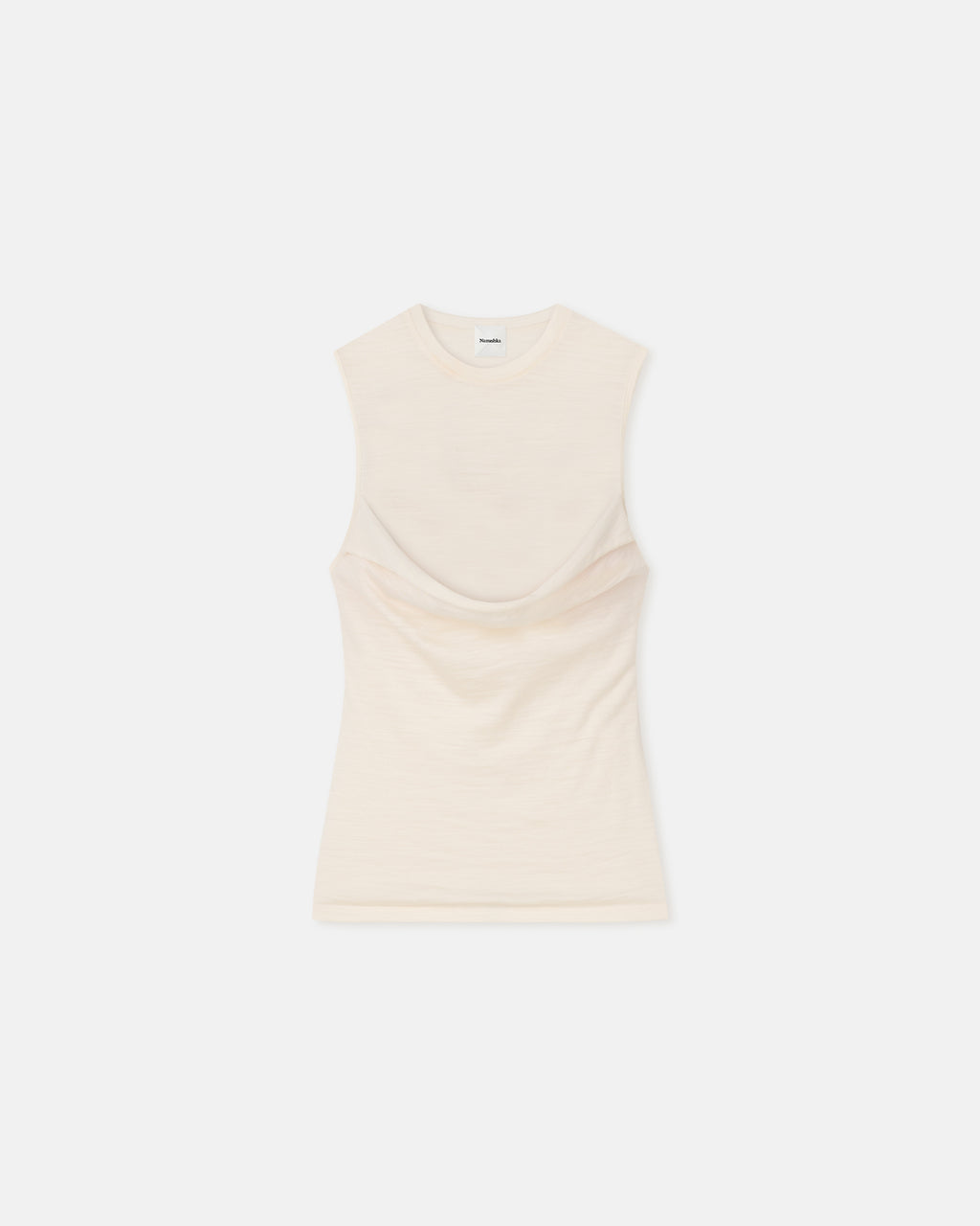 Orien - Draped Wool Jersey Top - Creme