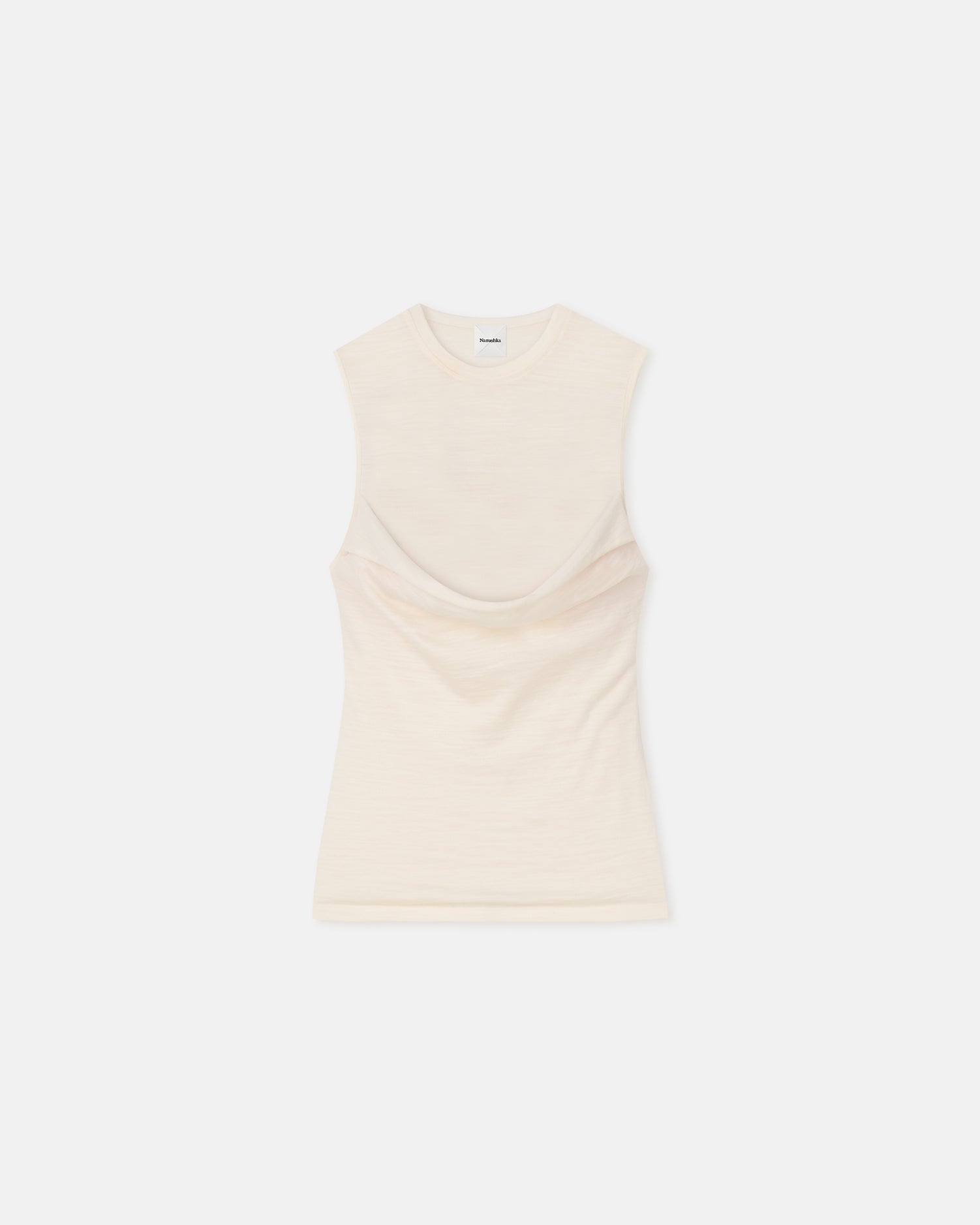 Orien - Draped Wool Jersey Top - Creme