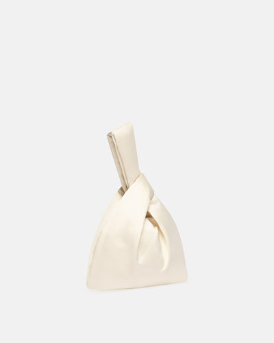 Jen Mini - Structured Satin Bag - Creme