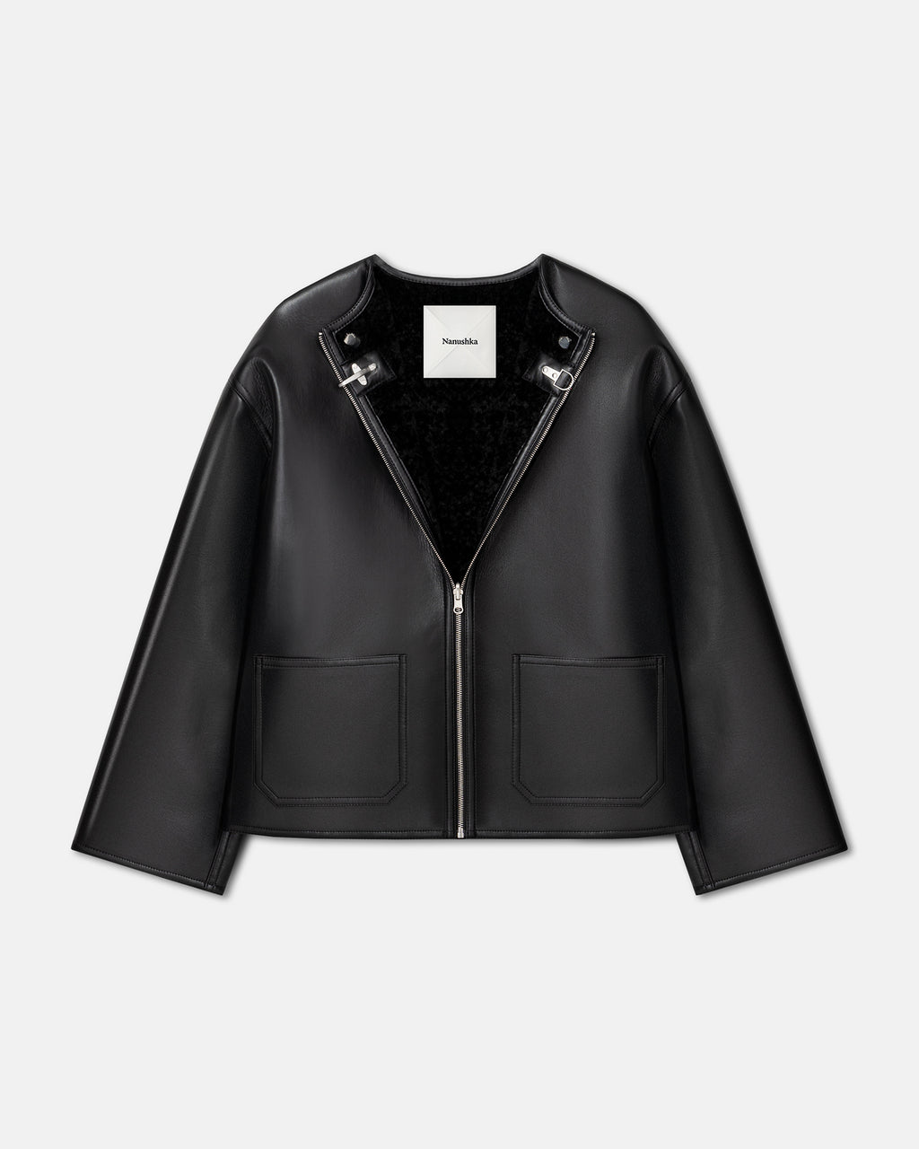 Panka - Reversible shearling jacket - Black/Black