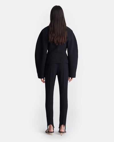 Savita - Seersucker Stirrup Pants - Black