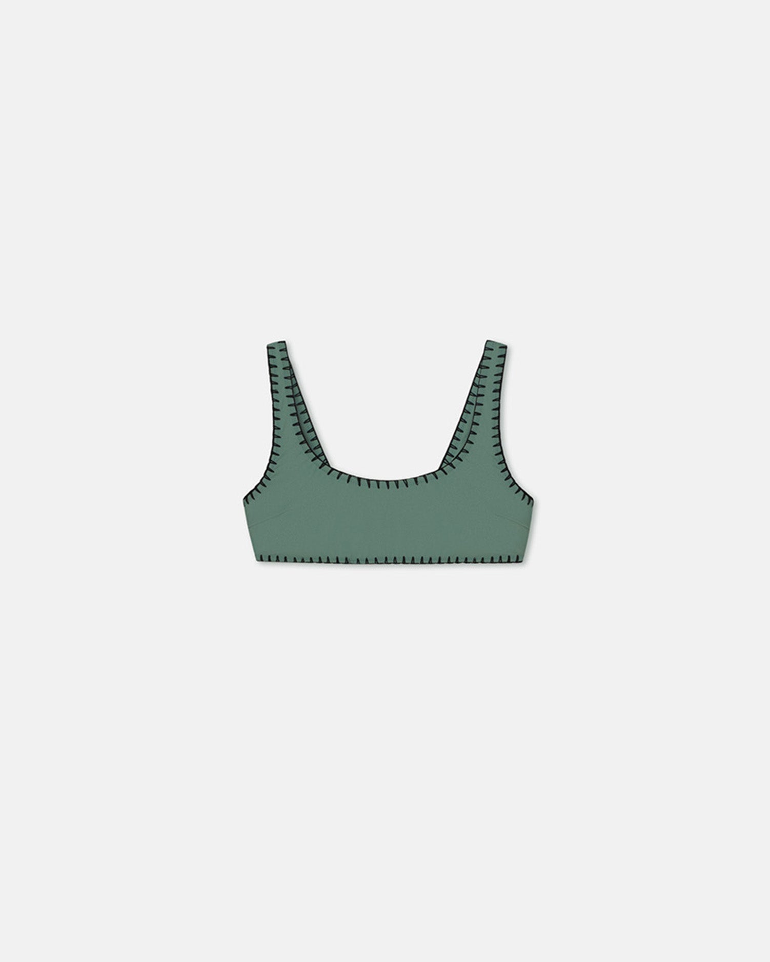 Malti - Crochet Bikini Top - Sea Green/Black