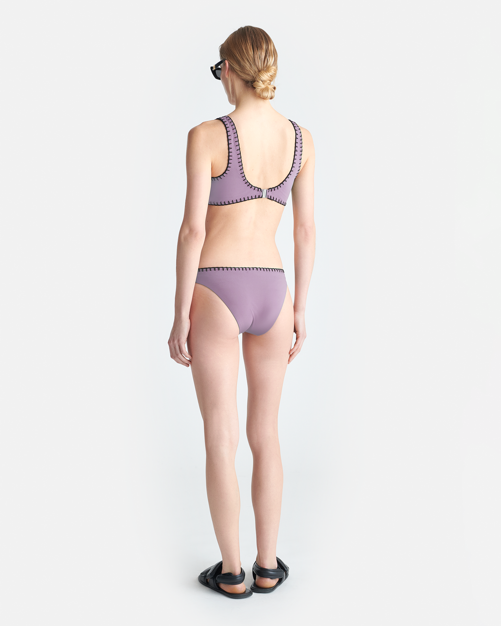 Malti - Recycled nylon bikini top - Lilac/Black