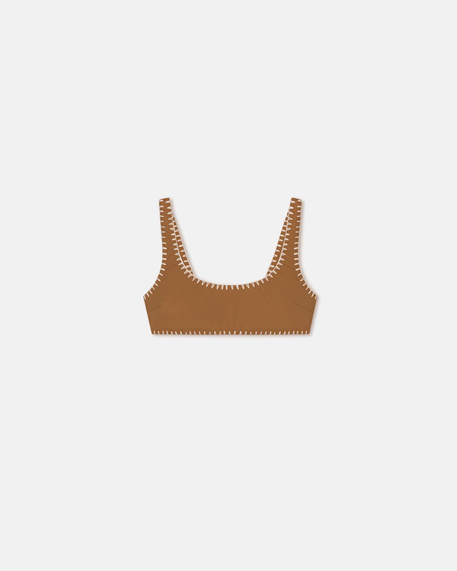 Malti - Crochet Bikini Top - Brown/Creme