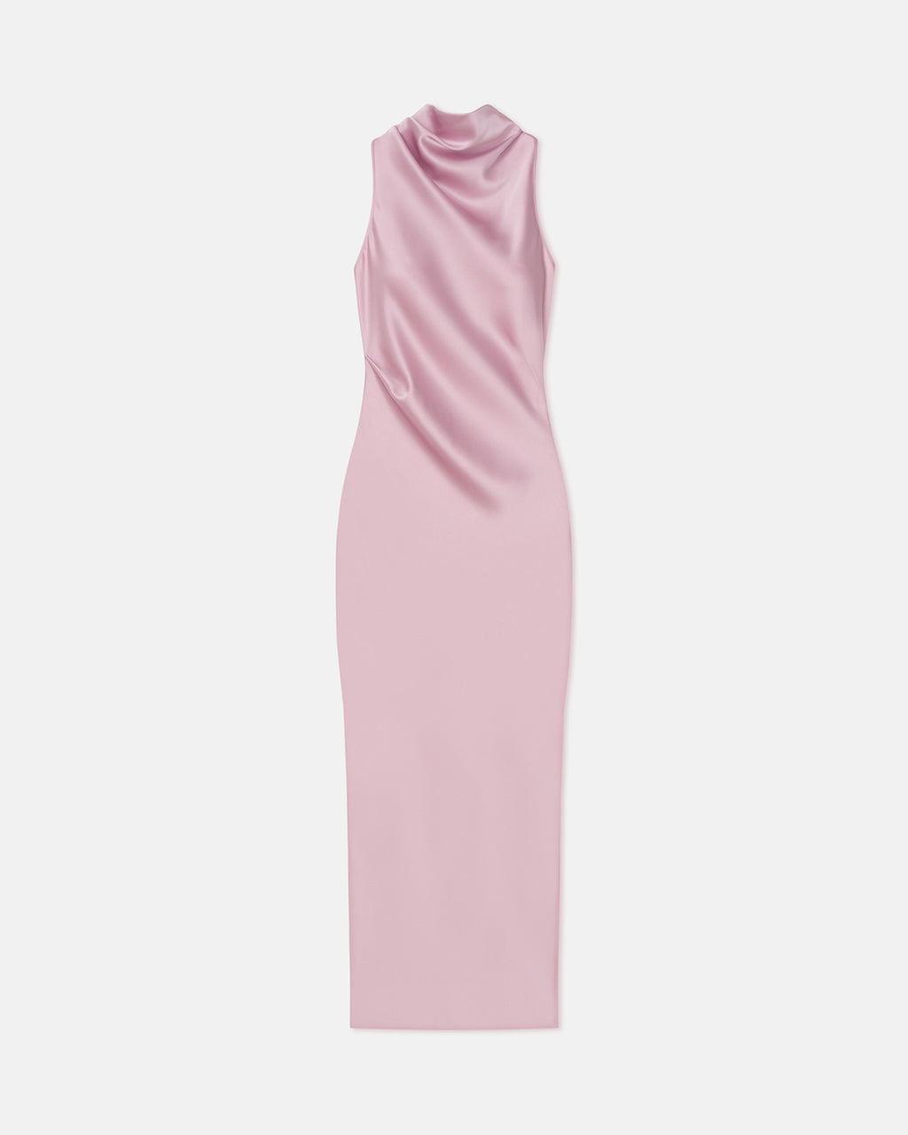 Peregrine - Cowl-Neck Satin Midi Dress - Dusty Pink