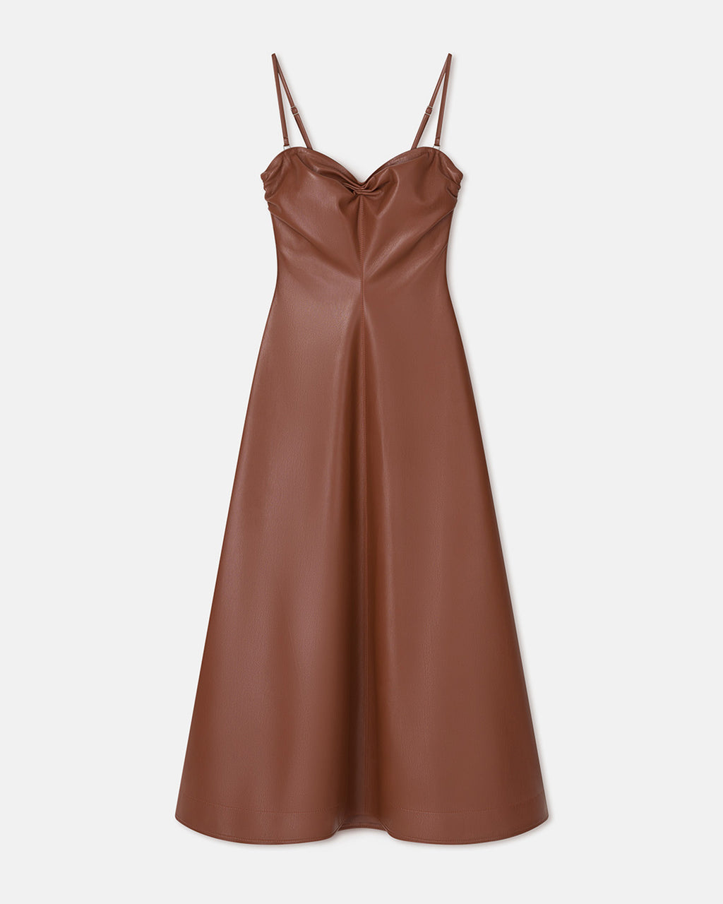 Iwona - Okobor Alt-Leather Midi Dress - Henna/Black Nanushka Iwona - Okobor Alt-Leather Midi Dress - Henna/Black Nanushka