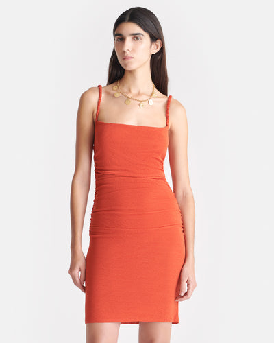 Adie - Mesh Jersey Dress - Red Orange