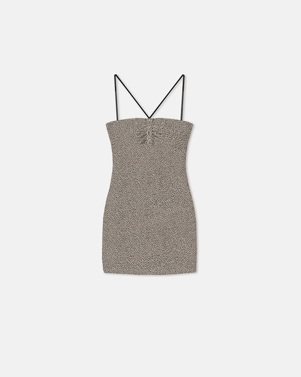 Rois - Loopback Cotton Mini Dress - Black/Creme Mouline