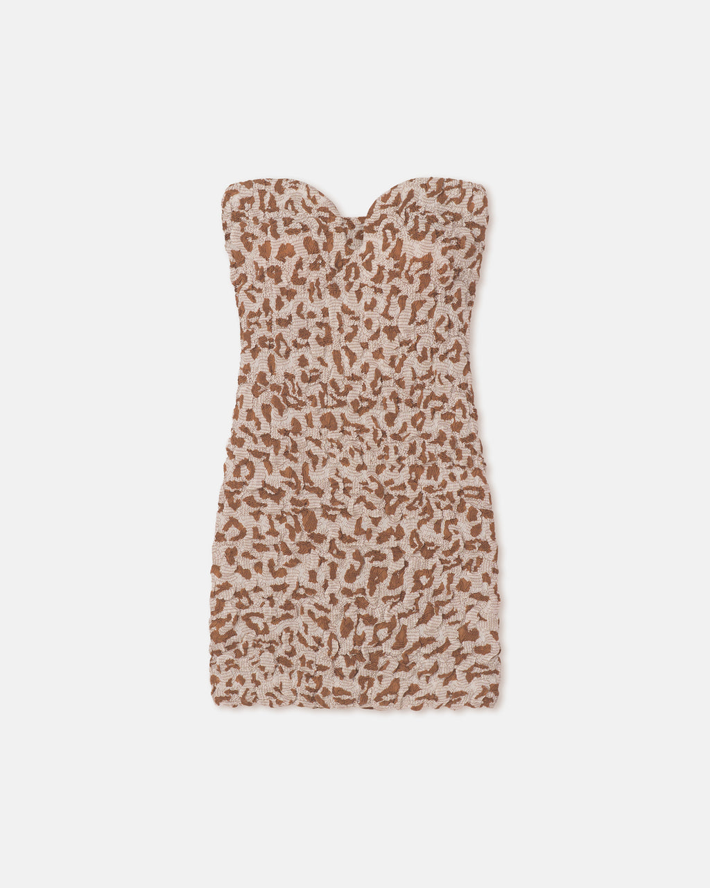 Jannika - Seersucker Cotton Voile Mini Dress - Ocelot