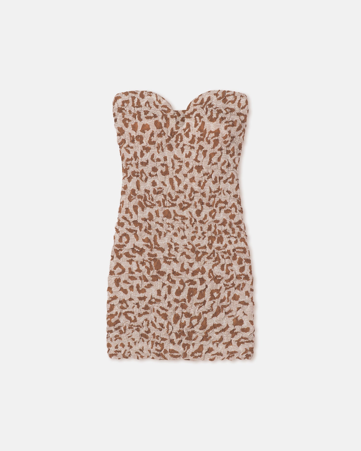 Jannika - Seersucker Cotton Voile Mini Dress - Ocelot