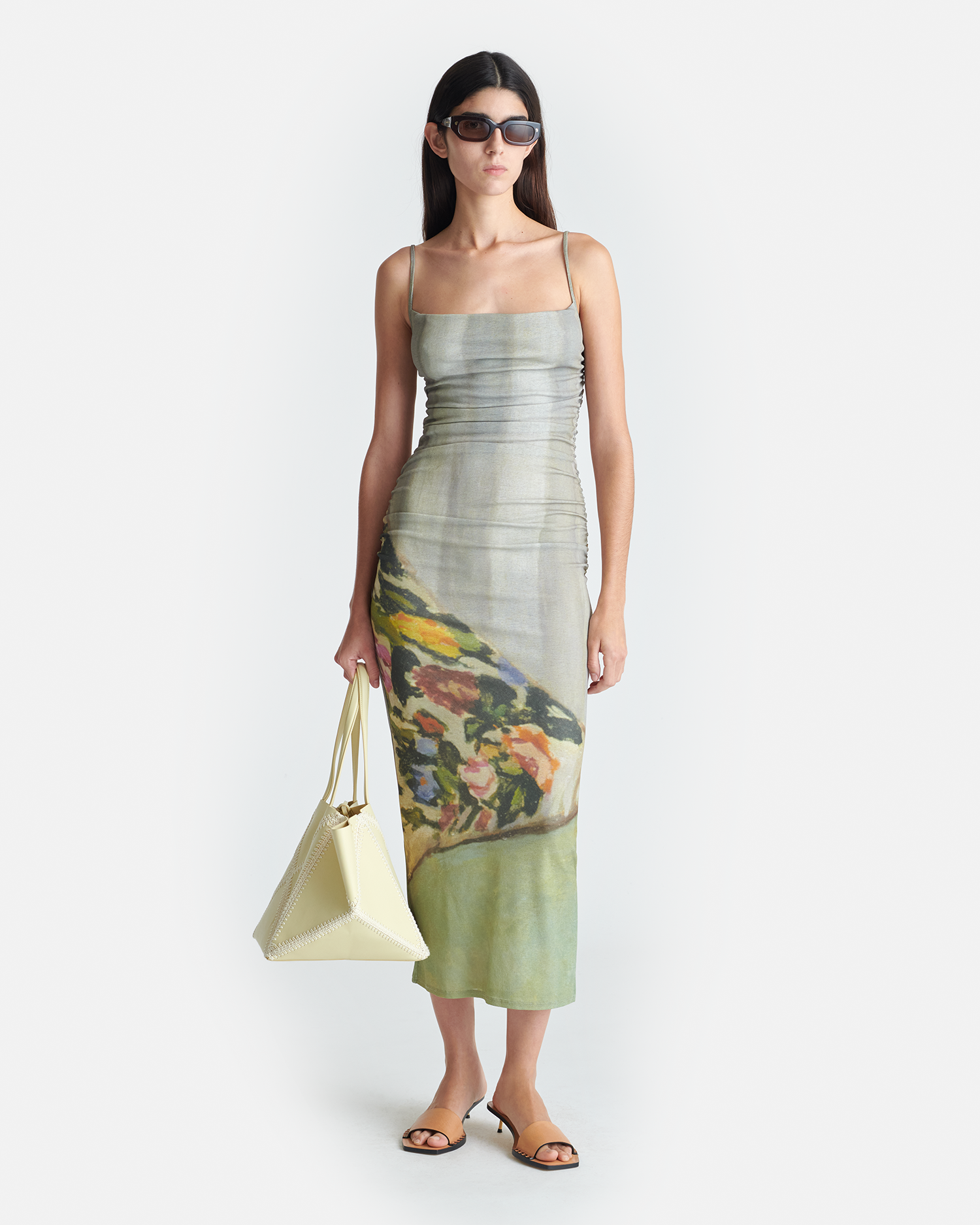 Alexa - Printed Mesh Jersey Midi Dress