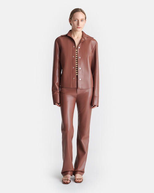 Bogna   okobor™ alt leather shirt jacket   henna