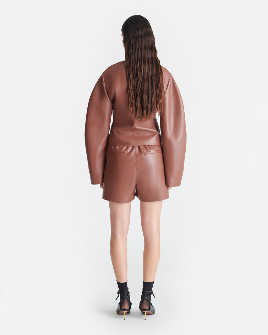 Kiyo - Okobor™ Alt-Leather Blazer - Henna