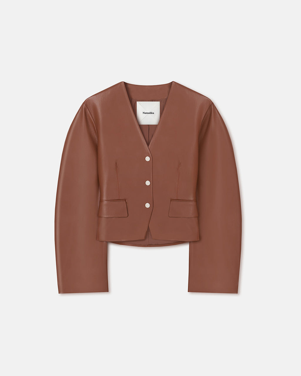 Kiyo - Okobor™ Alt-Leather Blazer - Henna