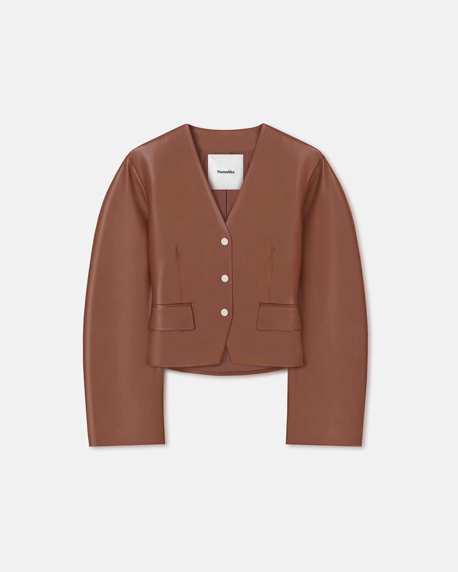 Kiyo - Okobor™ Alt-Leather Blazer - Henna