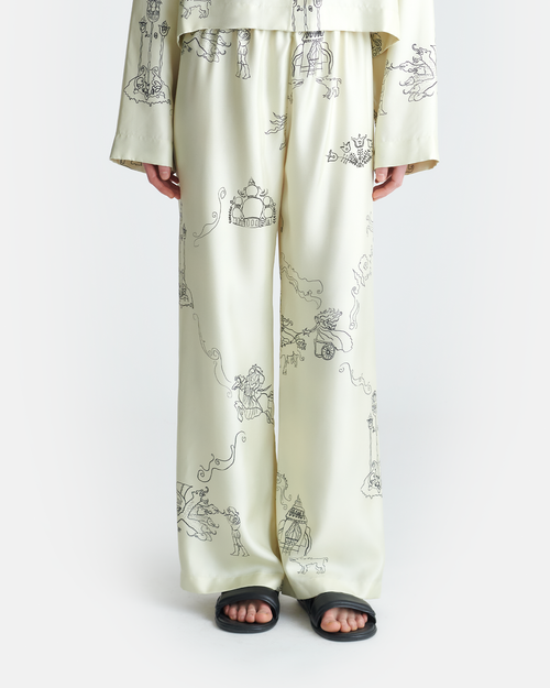 Brenda   printed silk twill pants   folktale