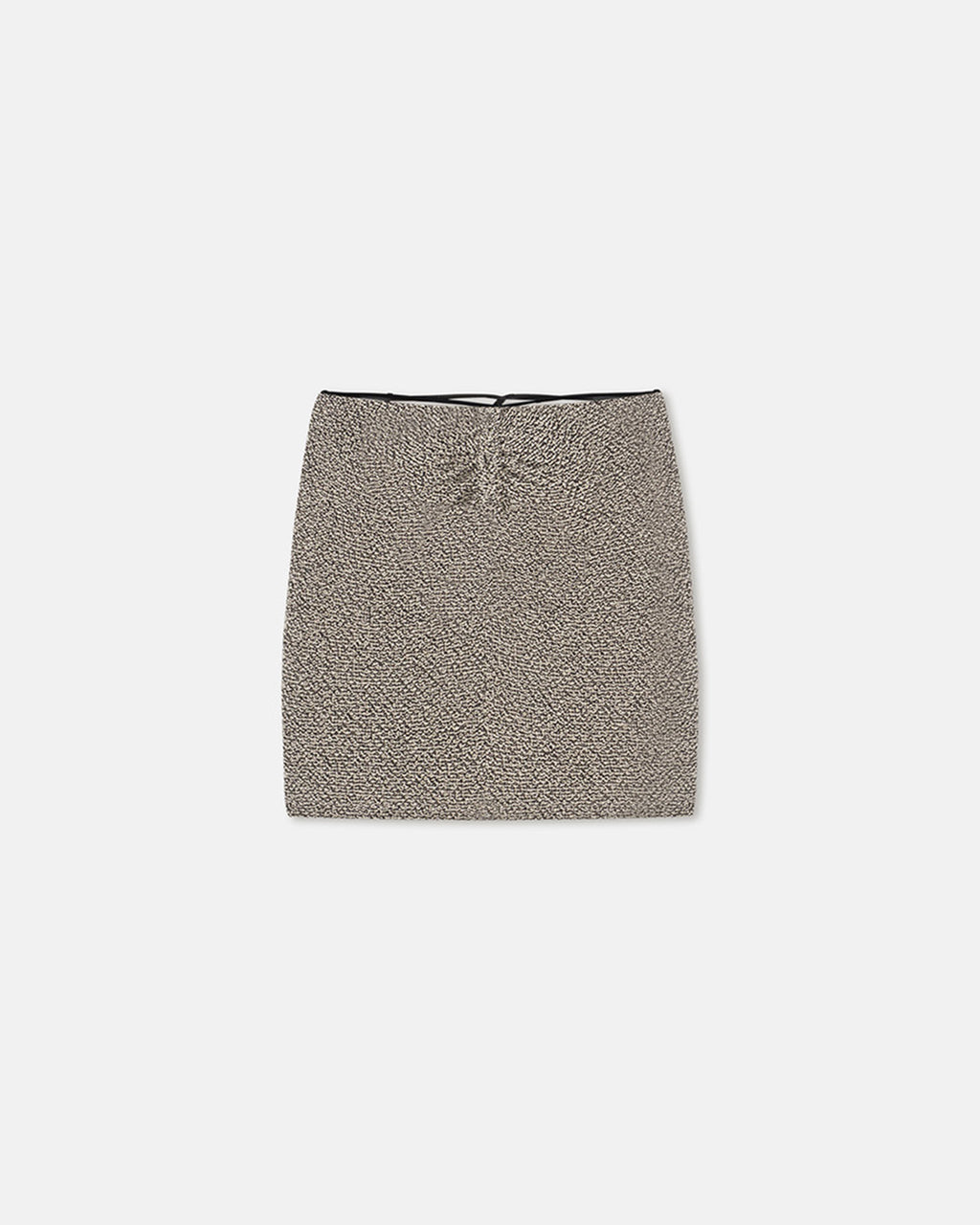 Sammy - Loopback Cotton Mini Skirt - Black/Creme Mouline