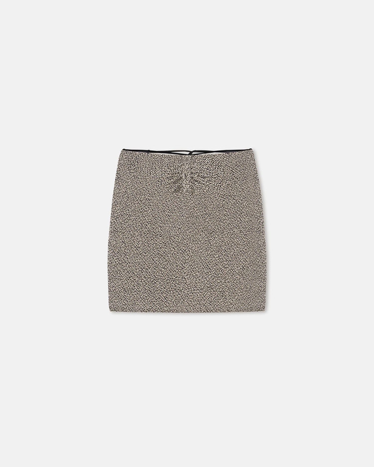Sammy - Loopback Cotton Mini Skirt - Black/Creme Mouline