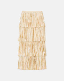 Lynelle - Fringed Midi Skirt - Creme