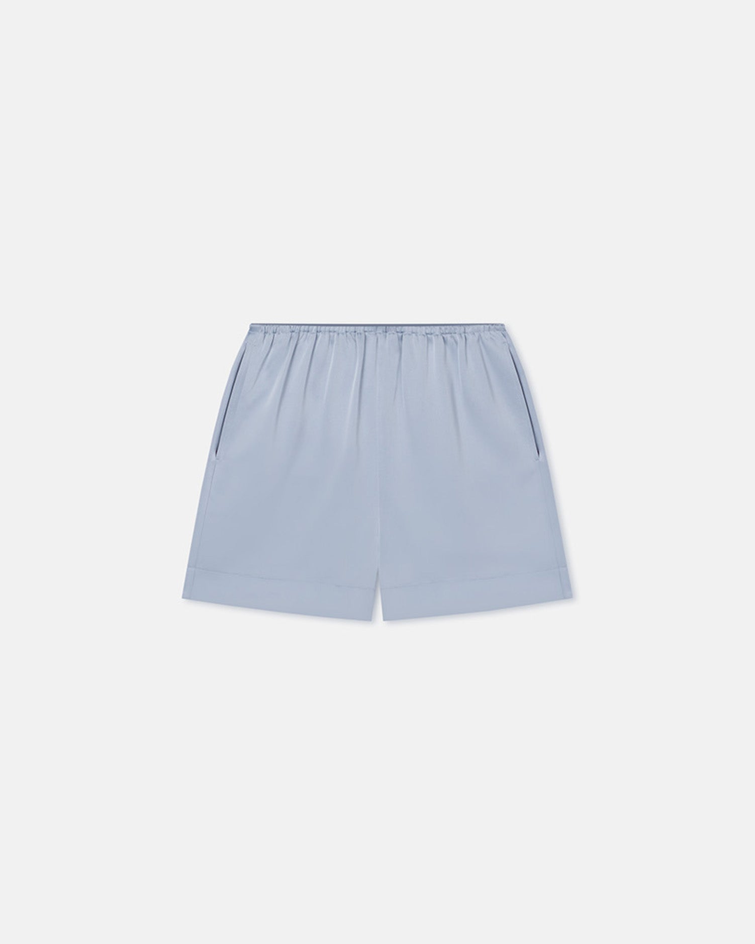 Dylla - Tailored Slip Satin Shorts - Ice Blue