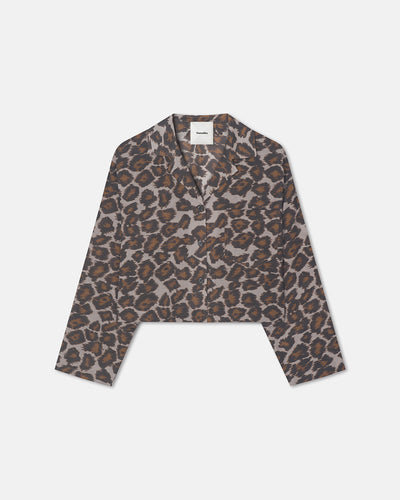 Vally - Cropped Cotton Voile Shirt - Crayon Ocelot