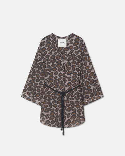 Nani - Printed Cotton Voile Top - Crayon Ocelot