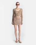Lyle - Seersucker Cotton Voile Mini Skirt - Ocelot