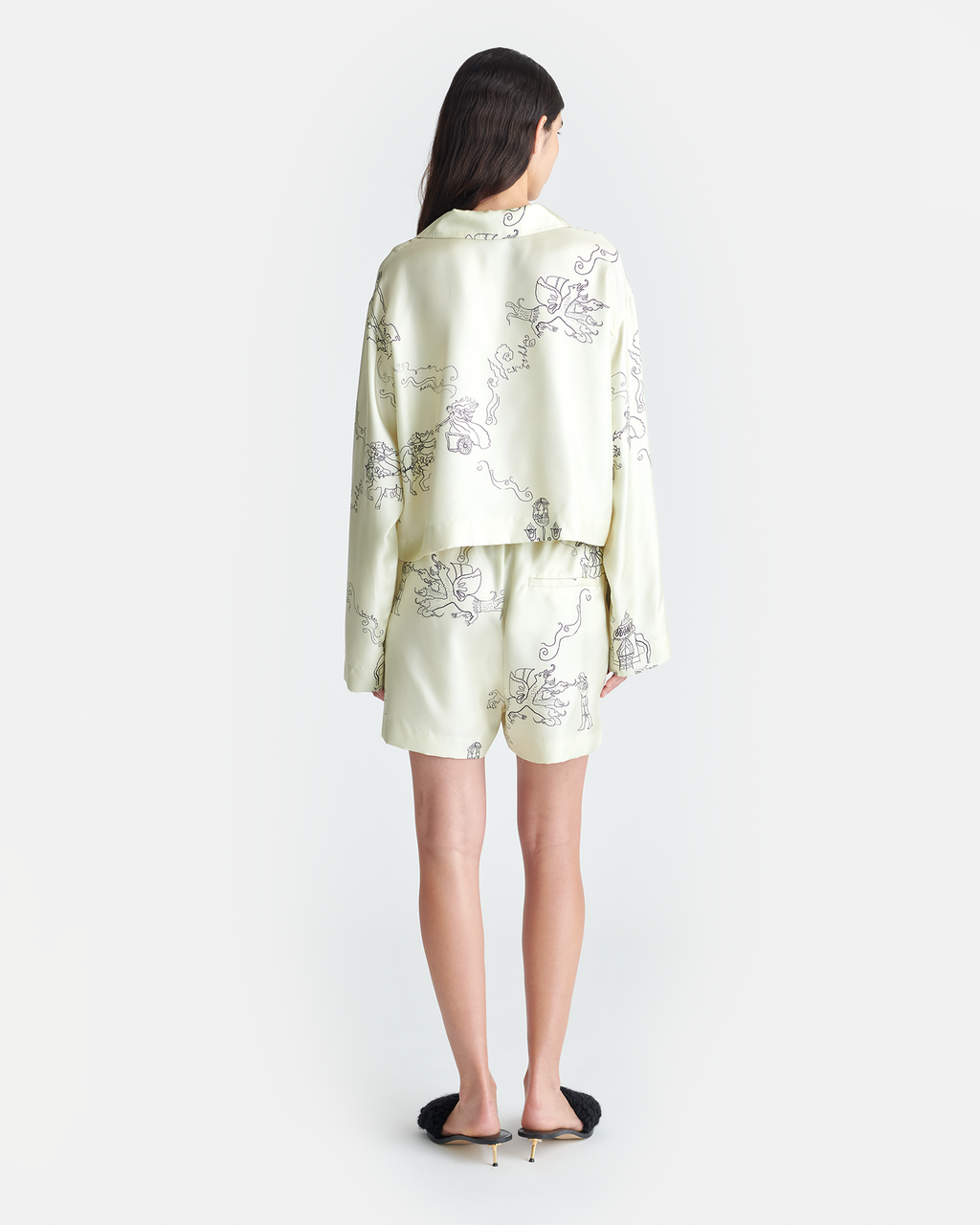 Dylla - Printed Tailored Silk Twill Shorts - Folktale