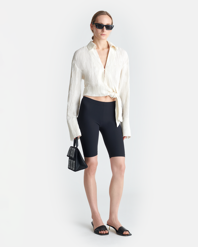 Enola - Seersucker Gauze Shirt - White