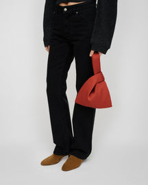 Jen Mini - Crisp Satin Bag - Rouge