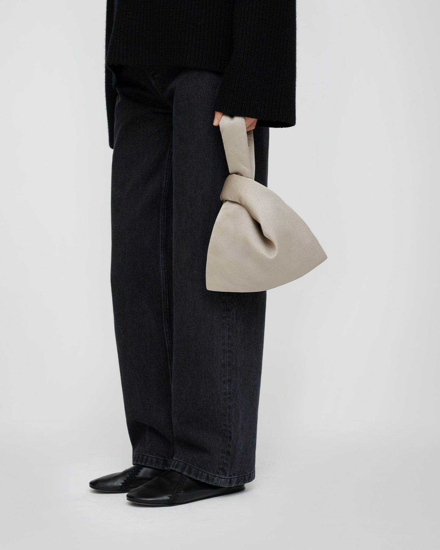 Jen Mini - Crisp Satin Bag - Silver