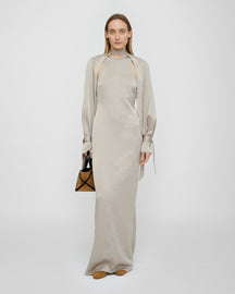 Himani - Crisp Satin Dress - Silver