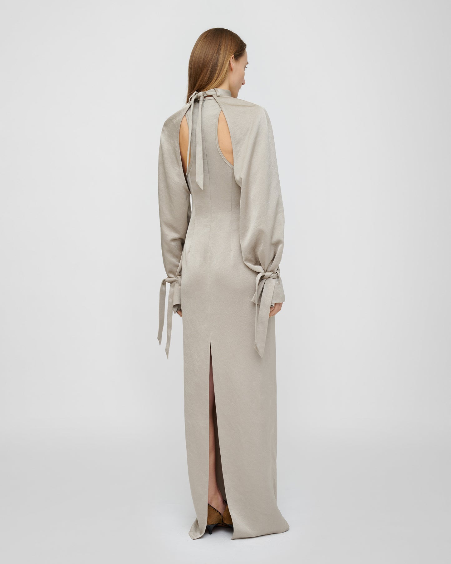 Himani - Crisp Satin Dress - Silver