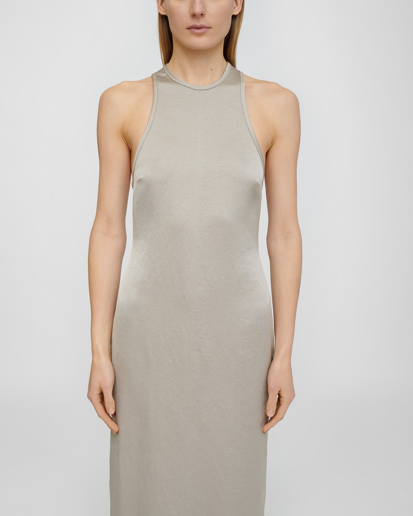 Himani - Crisp Satin Dress - Silver