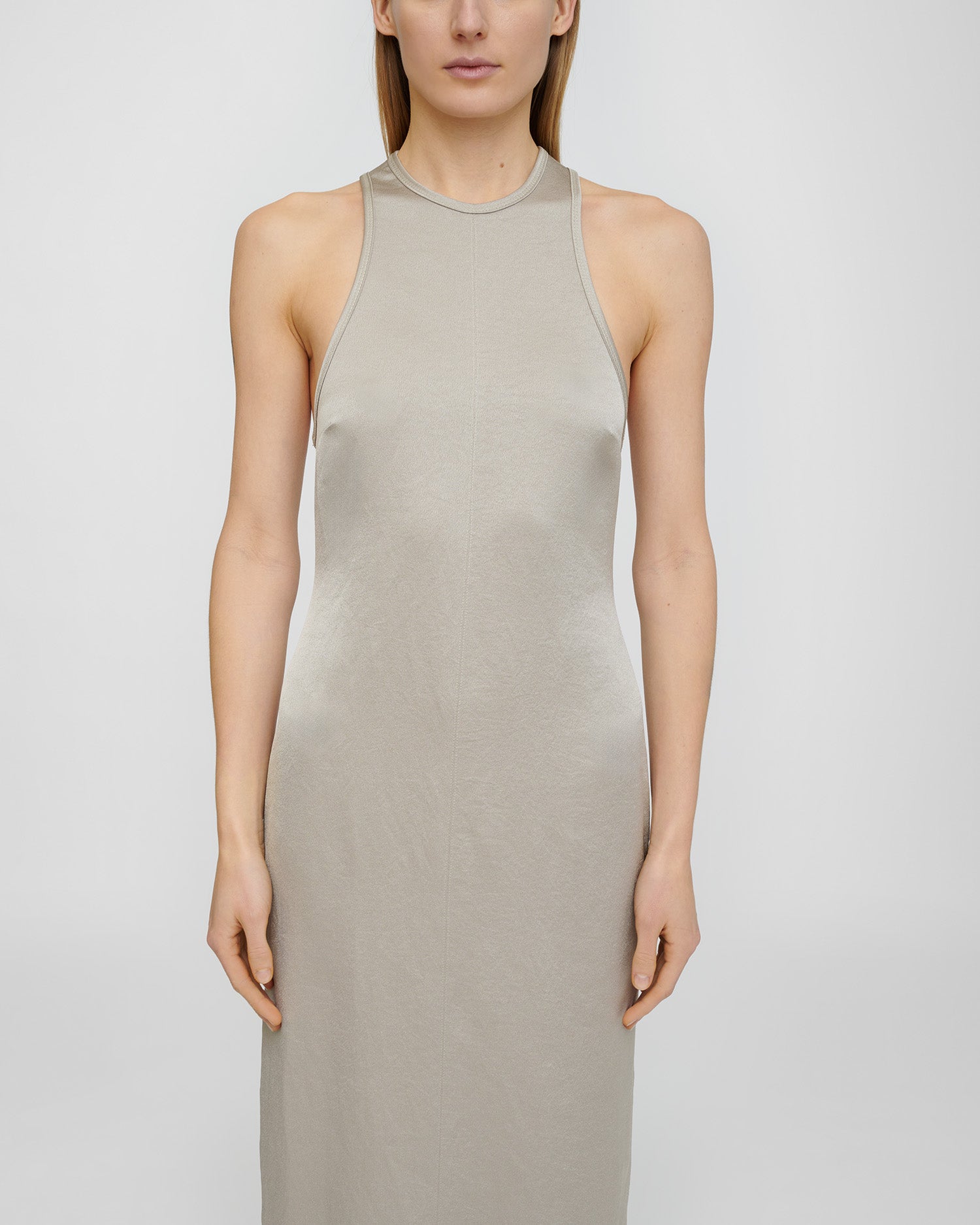 Himani - Crisp Satin Dress - Silver