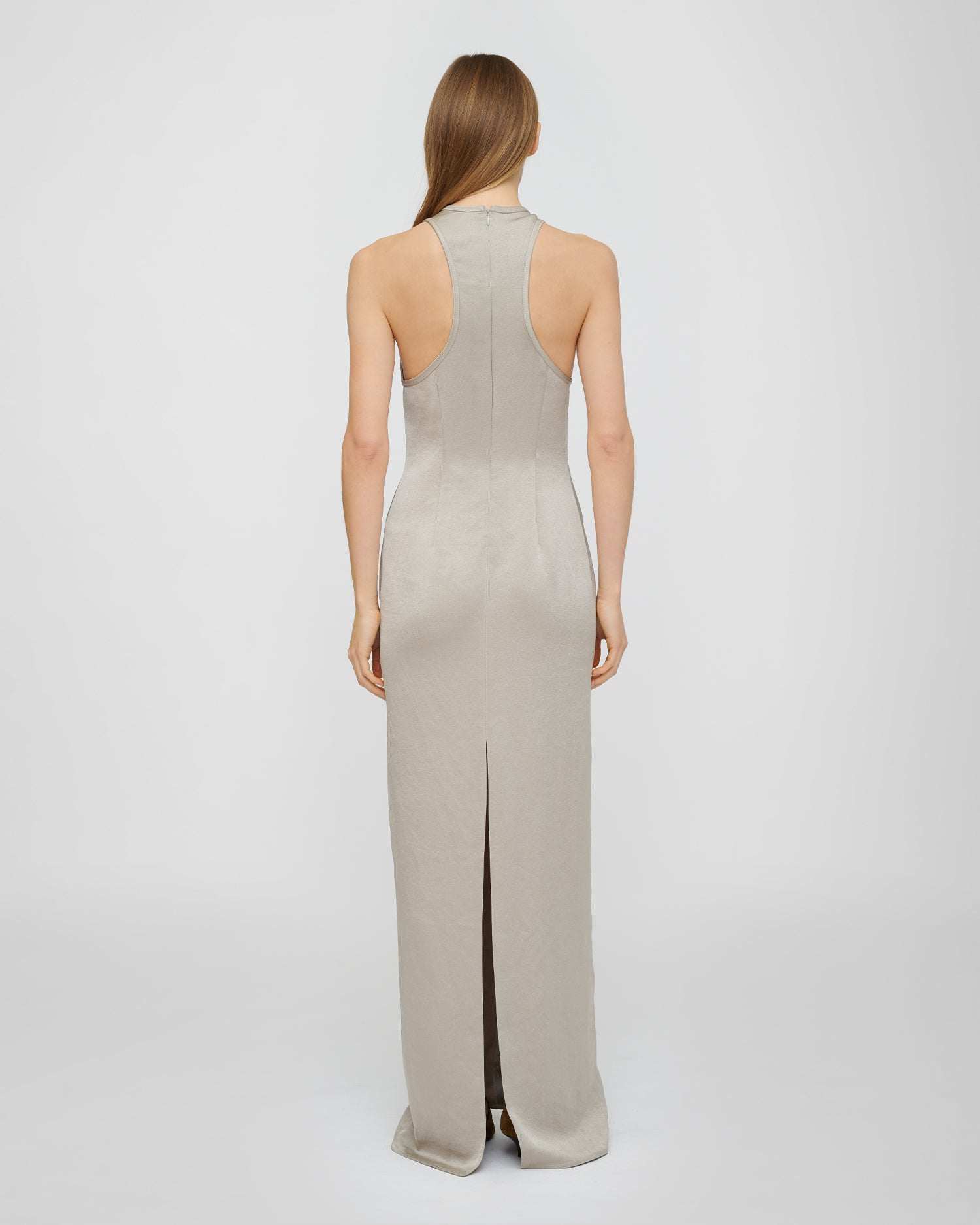 Himani - Crisp Satin Dress - Silver