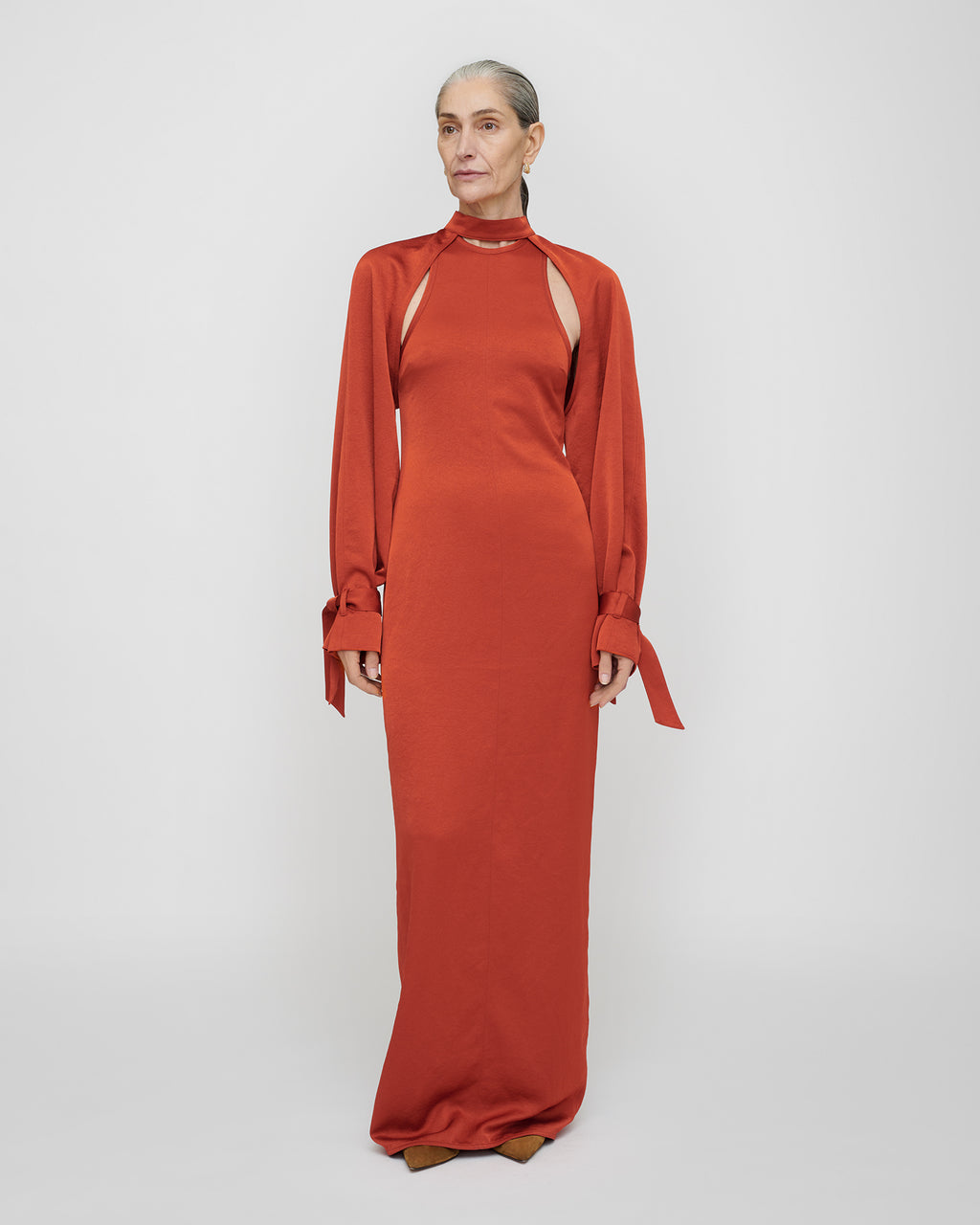 Himani - Crisp Satin Dress - Rouge