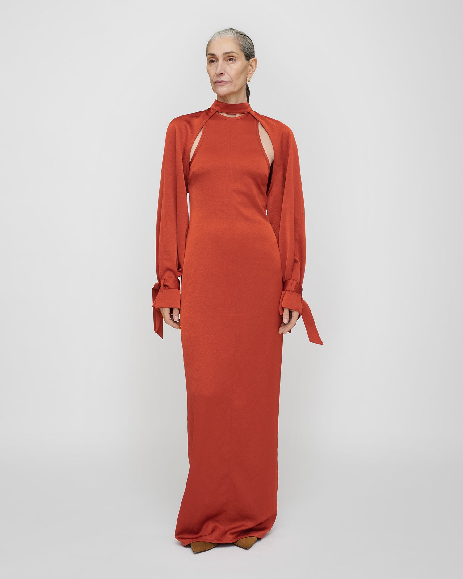 Himani - Crisp Satin Dress - Rouge