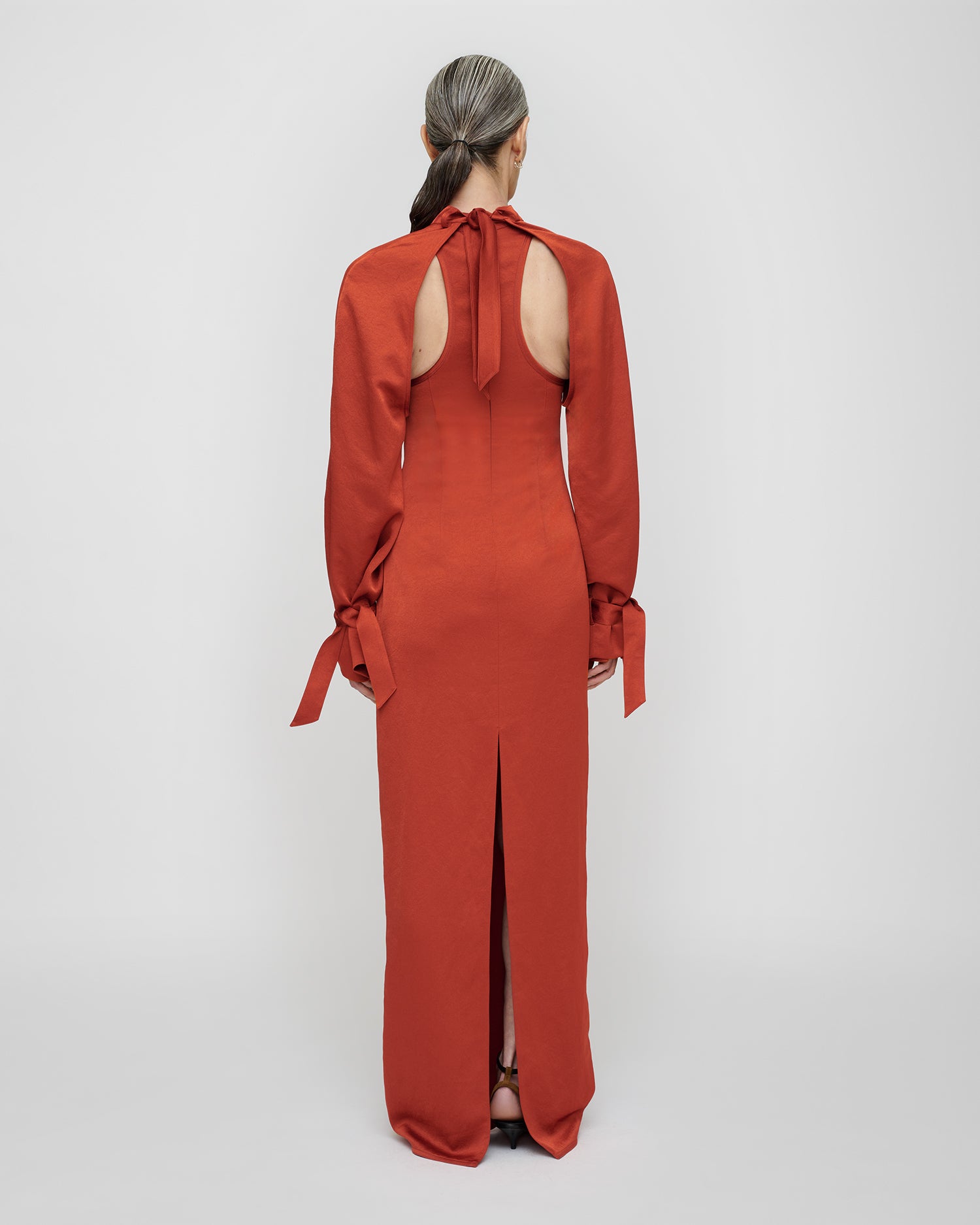 Himani - Crisp Satin Dress - Rouge