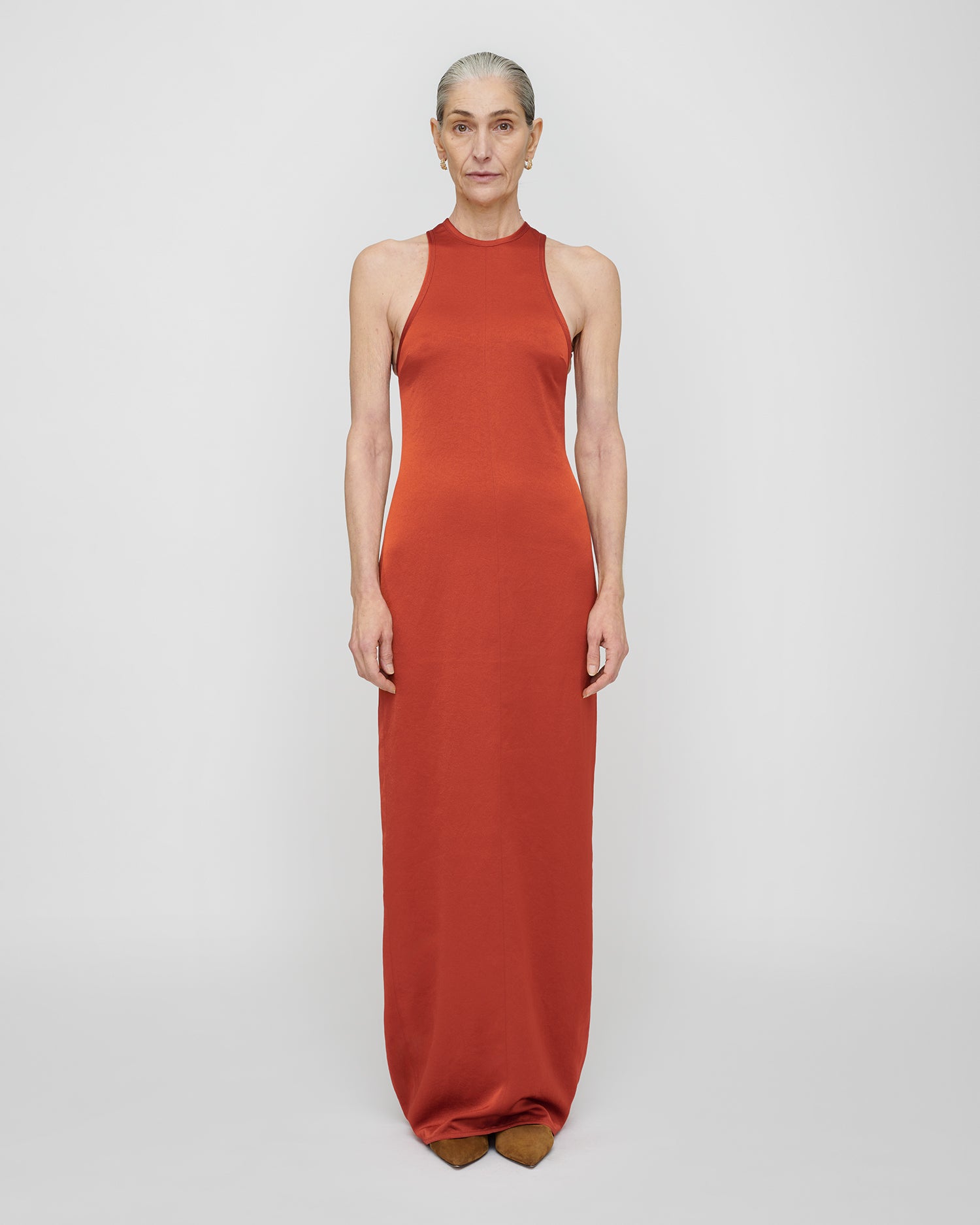 Himani - Crisp Satin Dress - Rouge