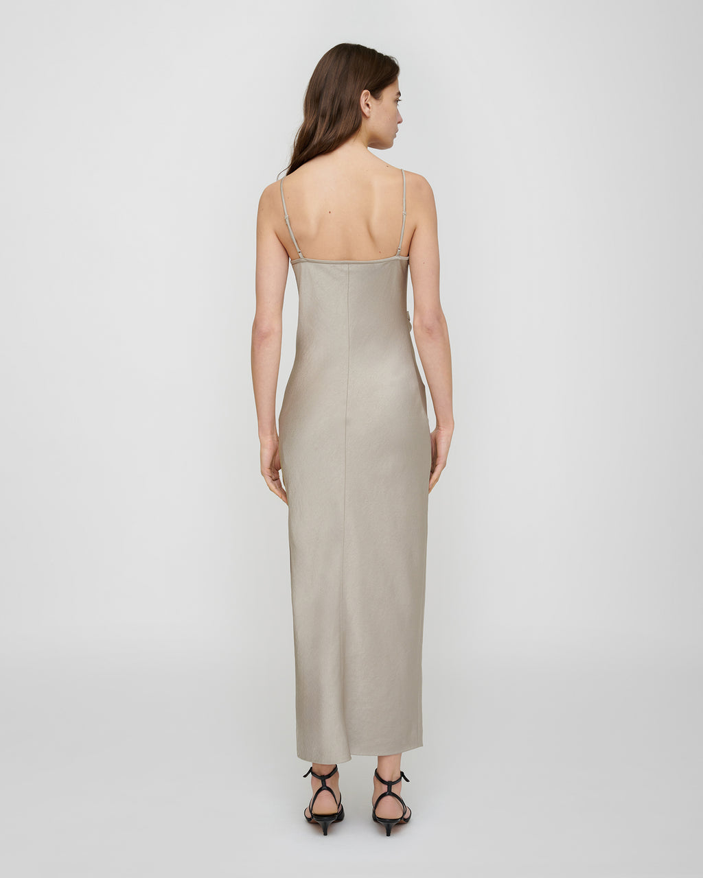 Rachana - Crisp Satin Dress - Silver